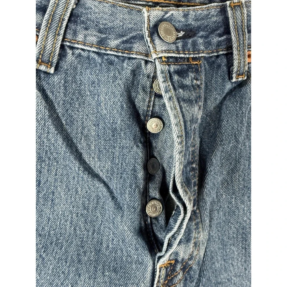 Levis 501 Jeans Mens 34x30 Blue Denim Button Fly Straight Leg